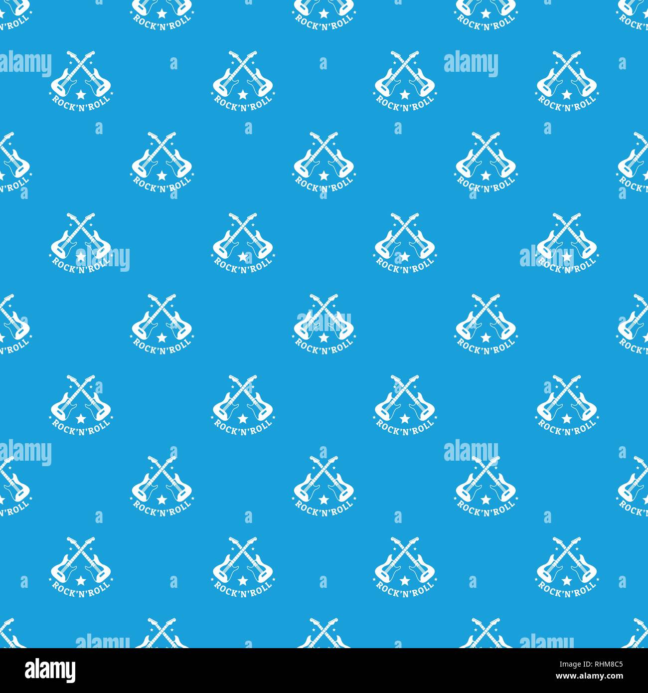Rock n roll pattern vector seamless blue Stock Vector Image & Art - Alamy
