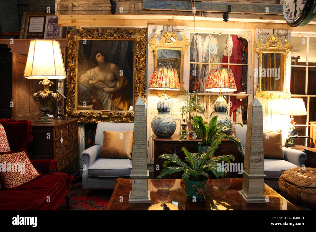 Antiques on show at The Store Yard, architectural salvage and antiques emporium, Portlaois, Ireland Stock Photo