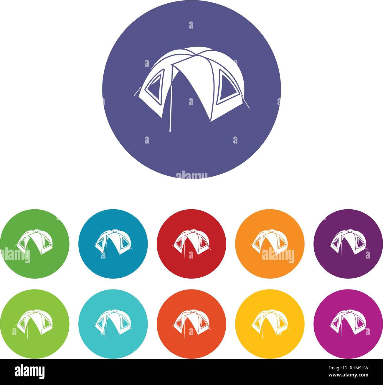 Tourist tent icons set vector color Stock Vector Image & Art - Alamy