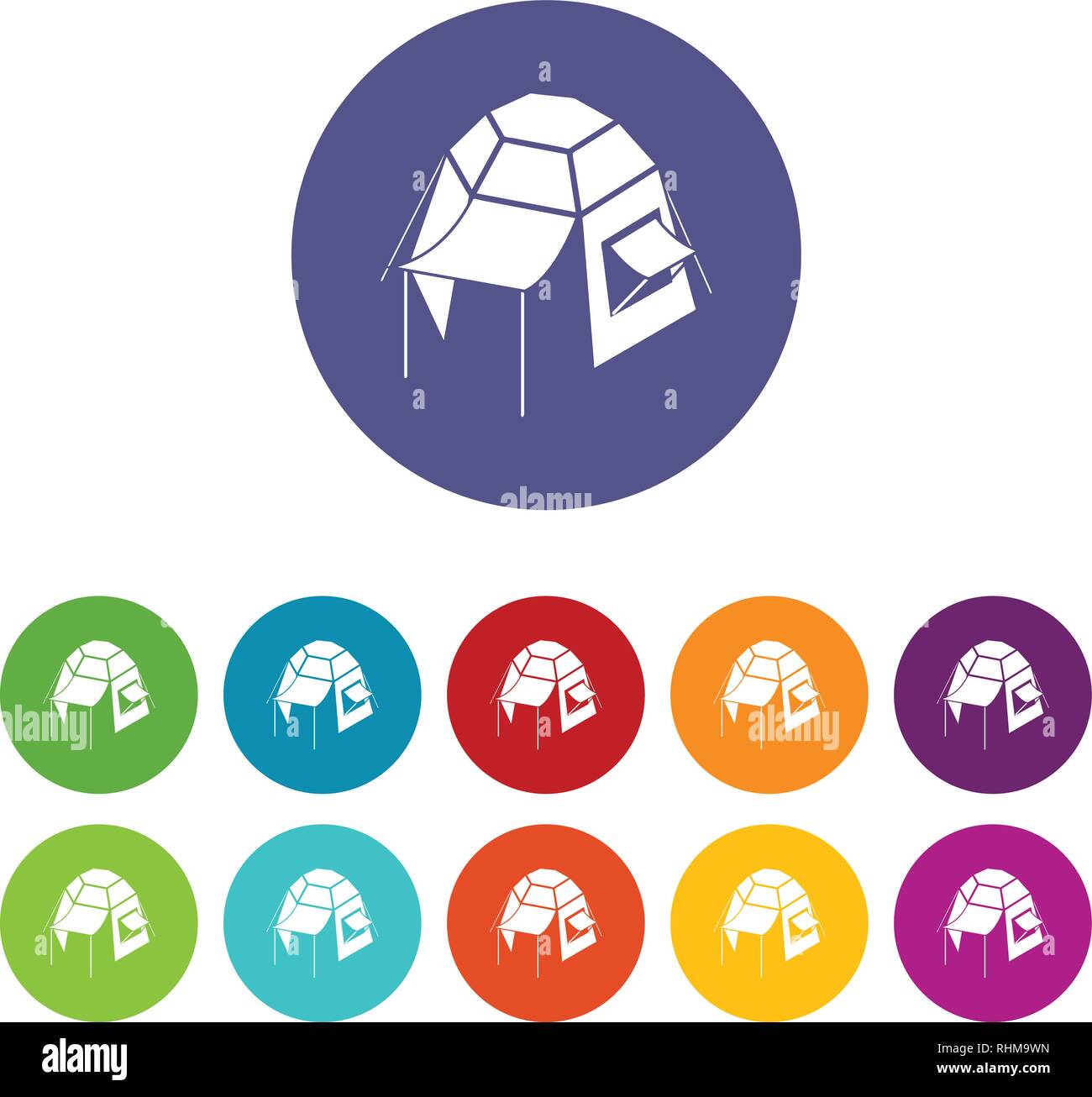 Camping tent icons set vector color Stock Vector Image & Art - Alamy