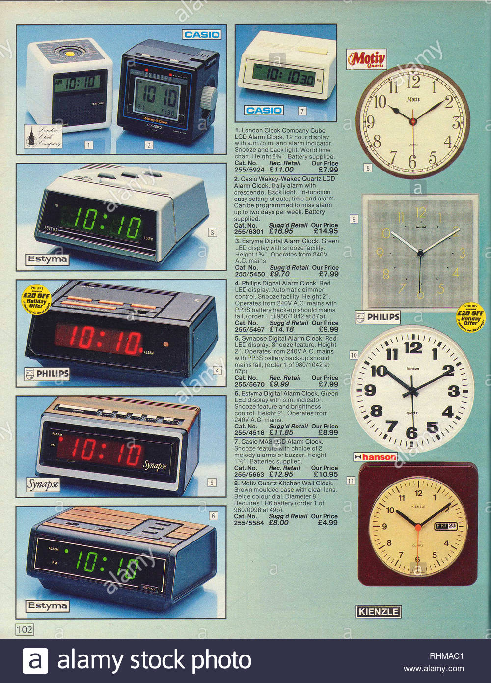 Digital Clock and Wall clock, Argos Catalogue items from 198 Stock Photo