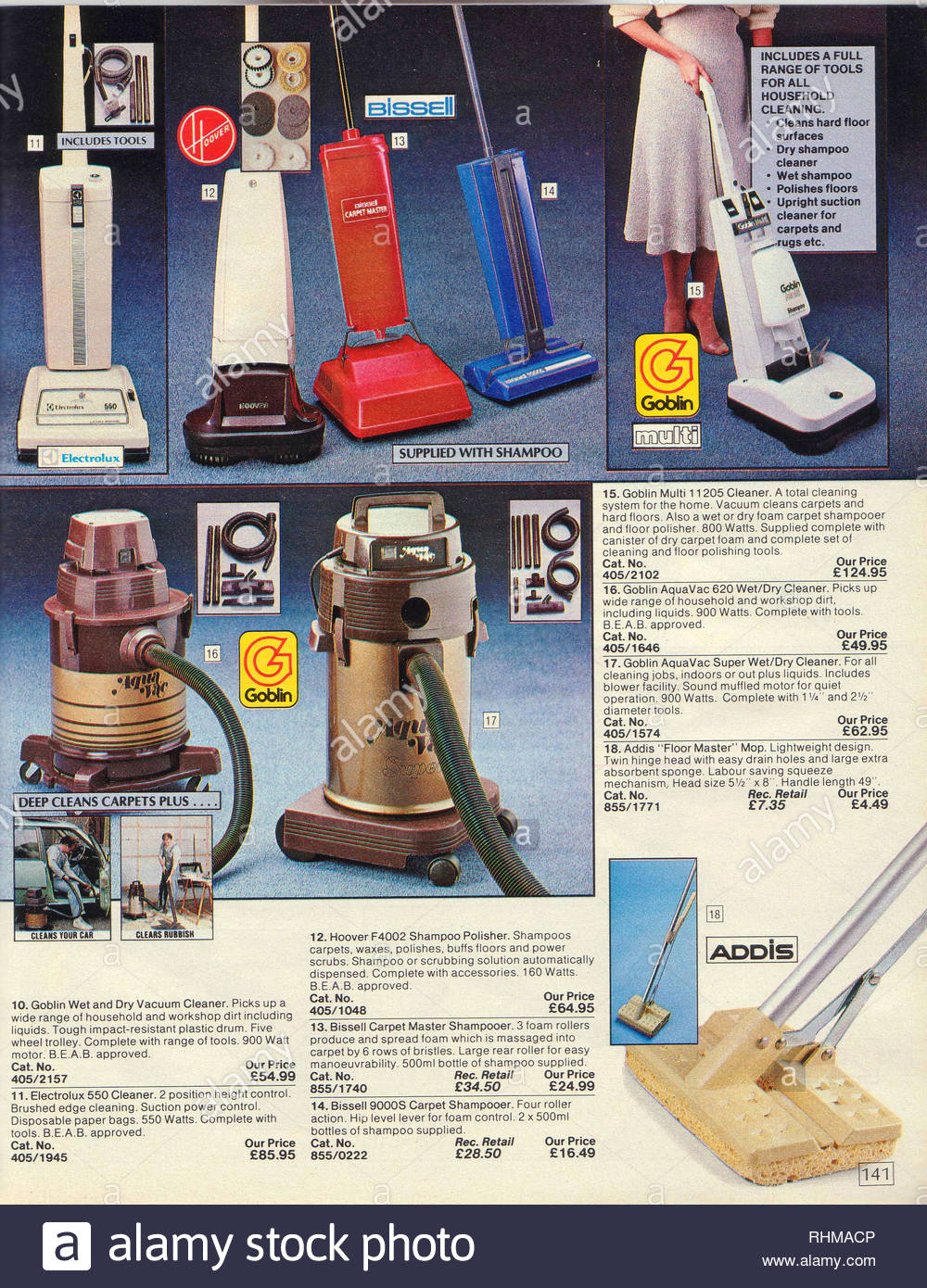 Vintage Vacuum, Argos Catalogue items from 1985 Stock Photo