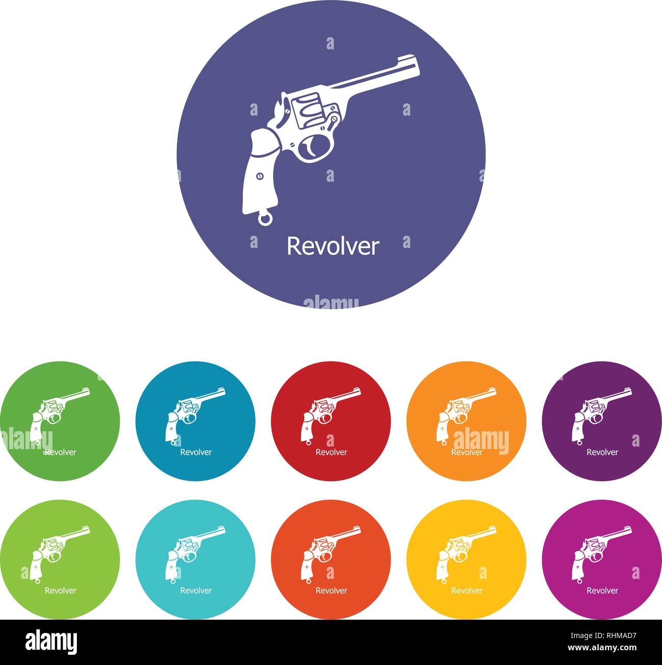 Revolver icons set vector color Stock Vector Image & Art - Alamy