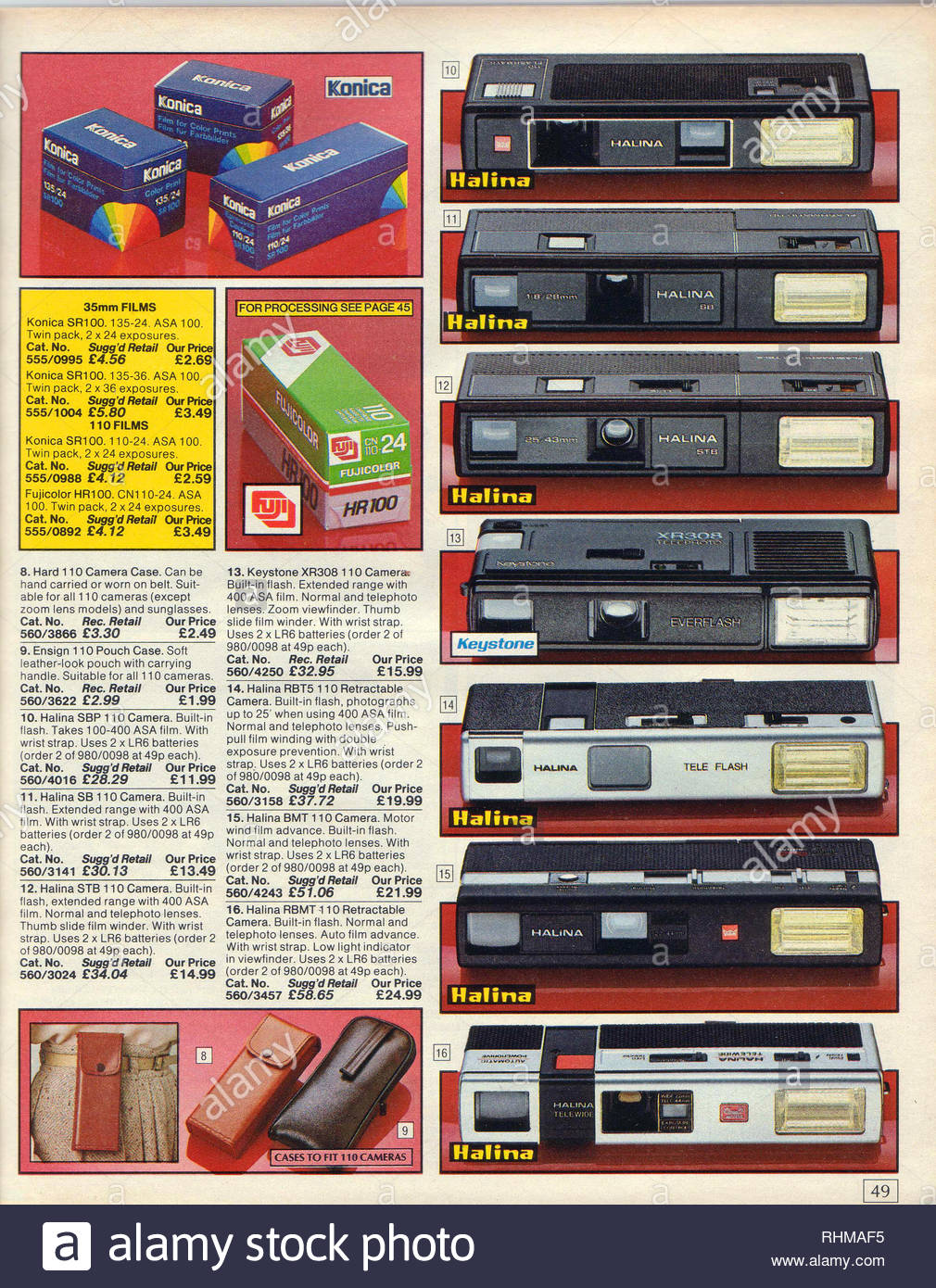 Vintage Camera, Argos Catalogue items from 1985 Stock Photo