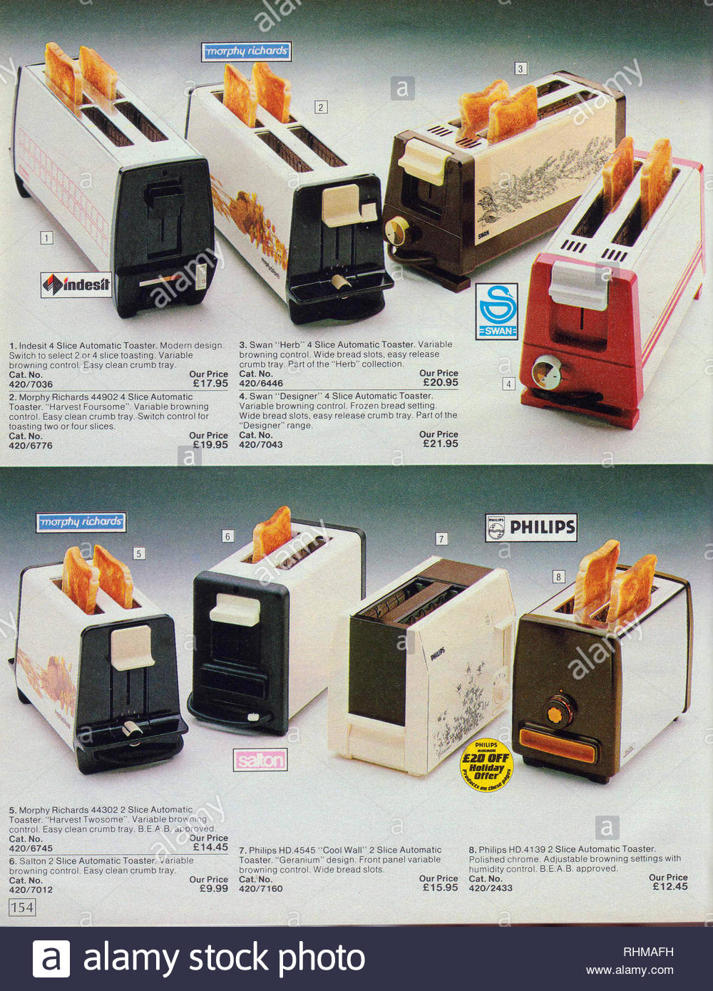 Vintage Toaster, Argos Catalogue items from 1985 Stock Photo