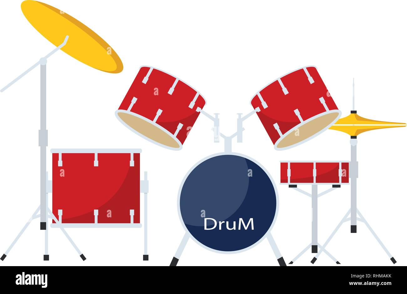 Drums kit icon, flat style Stock Vector Image & Art Alamy