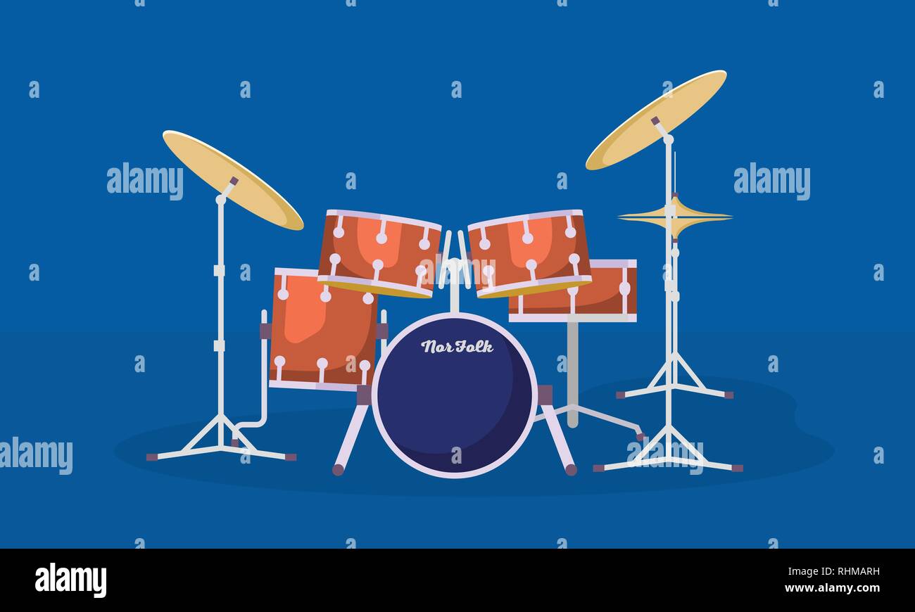 Concert drums kit banner, flat style Stock Vector Image & Art - Alamy