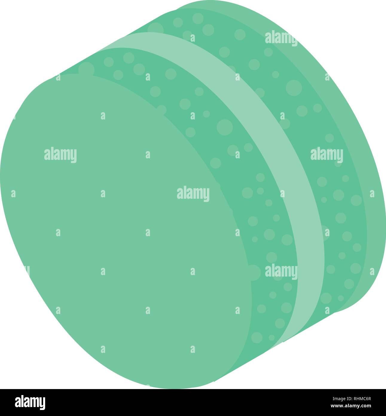 Green cream macaroon icon, isometric style Stock Vector