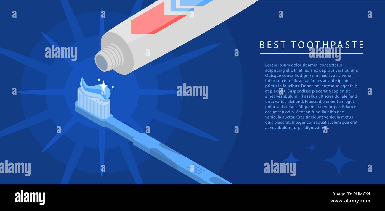 Toothpaste tube concept background, isometric style Stock Vector Image