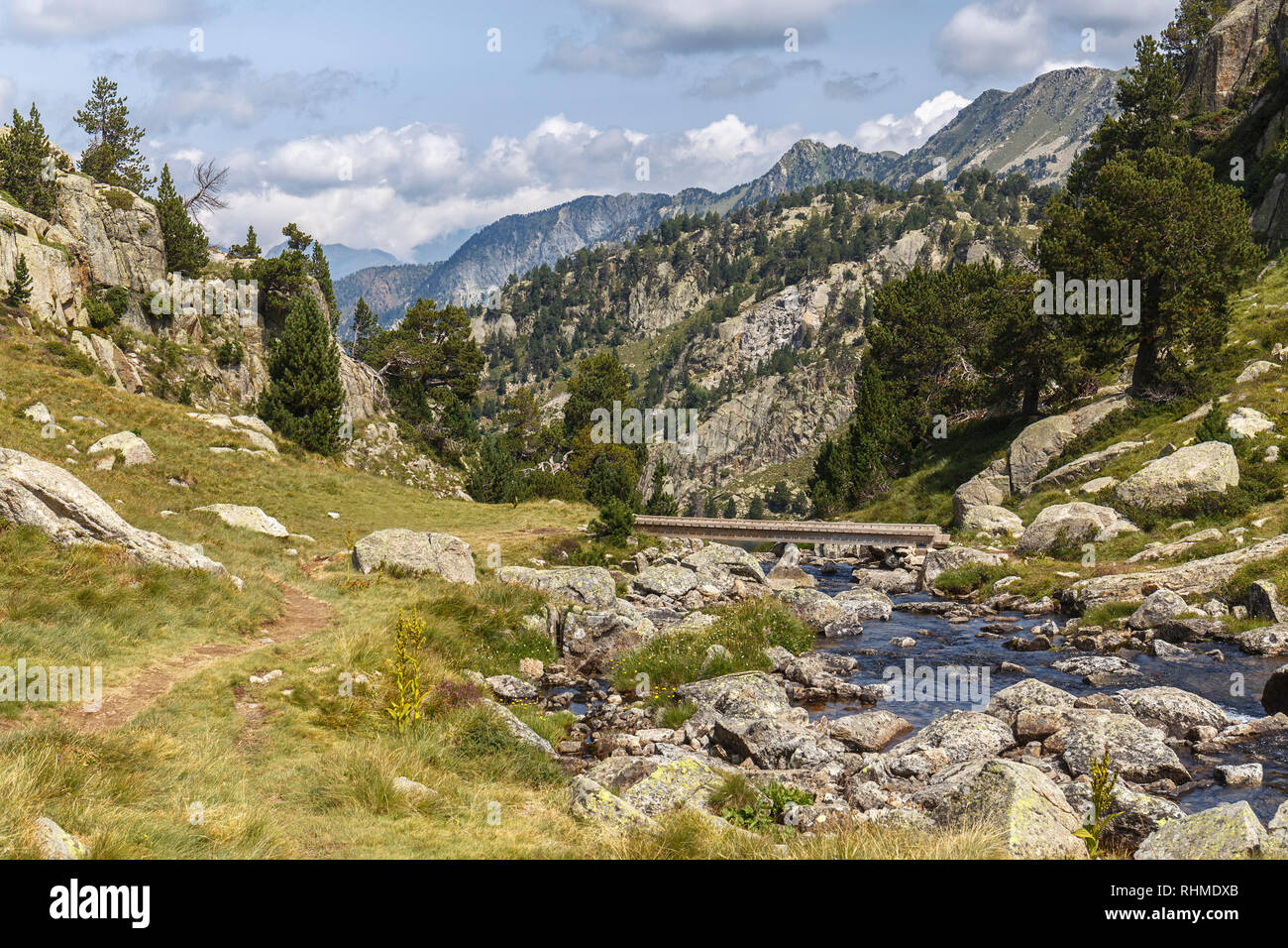 River in the Pyrenees National Park Stock Photo