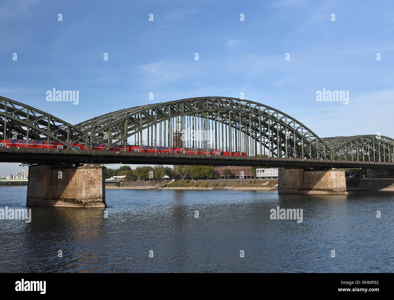 DB train on the Hohenzollern bridge;cologne;germany Stock Photo