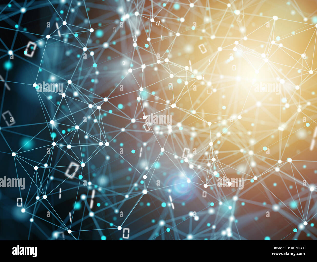 Abstract internet connection network background with motion effects Stock Photo