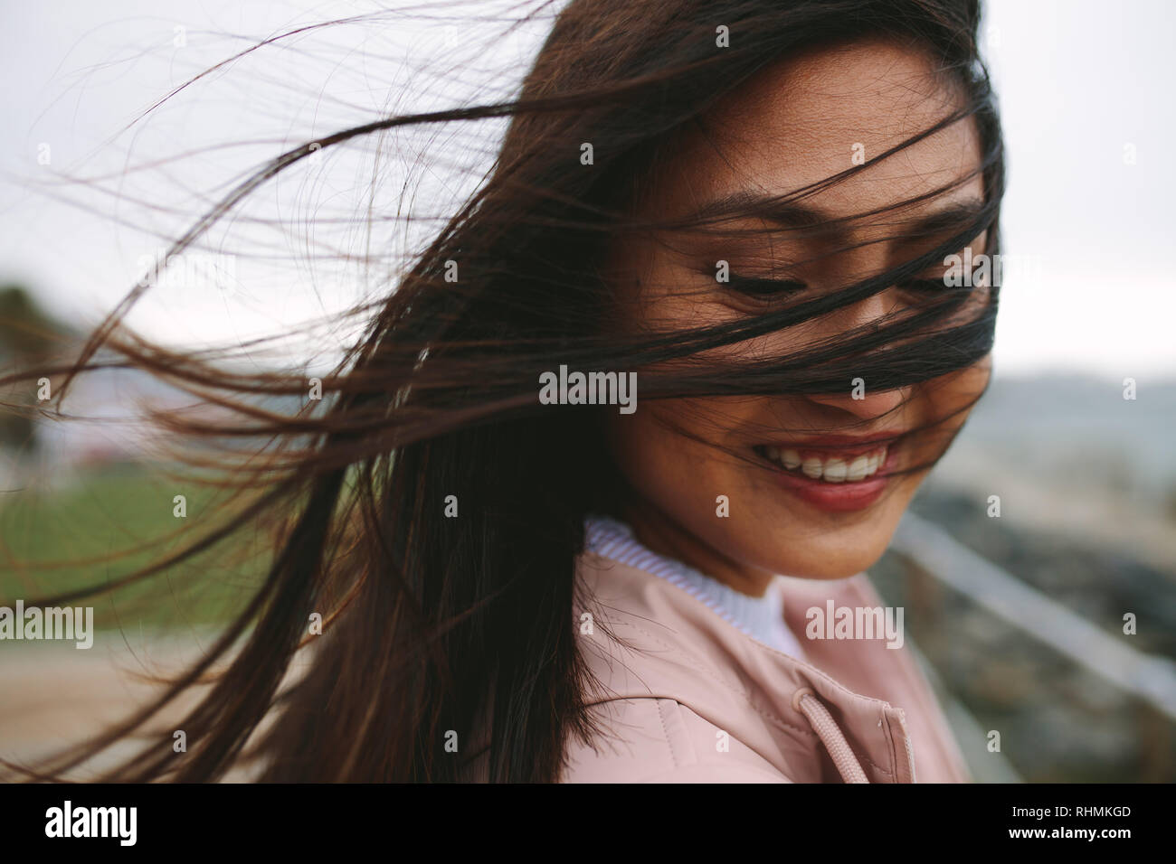 Hair Covering Face High Resolution Stock Photography and Images Alamy