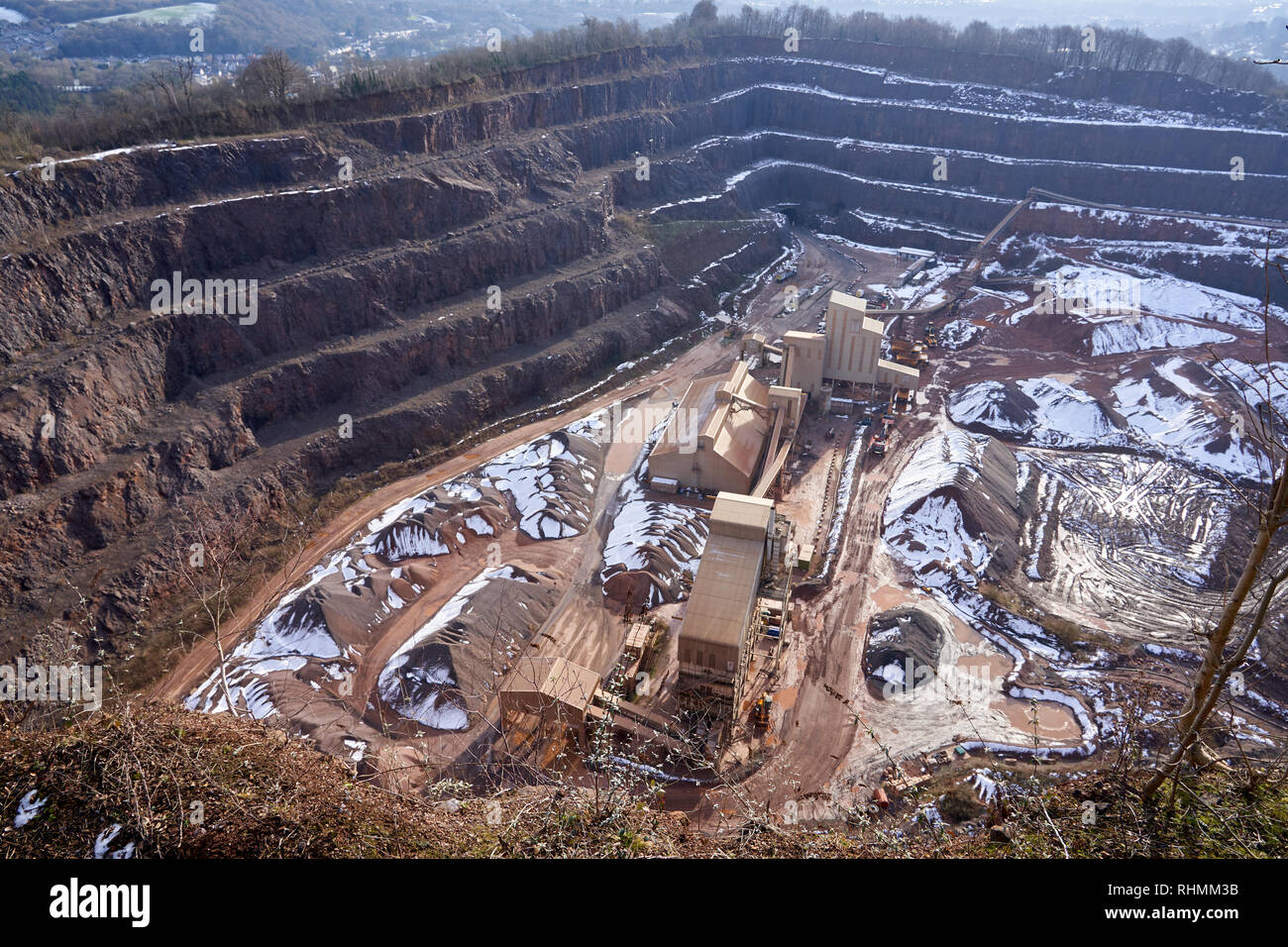 Taff's Well Quarry, Pentyrch, South Wales Stock Photo