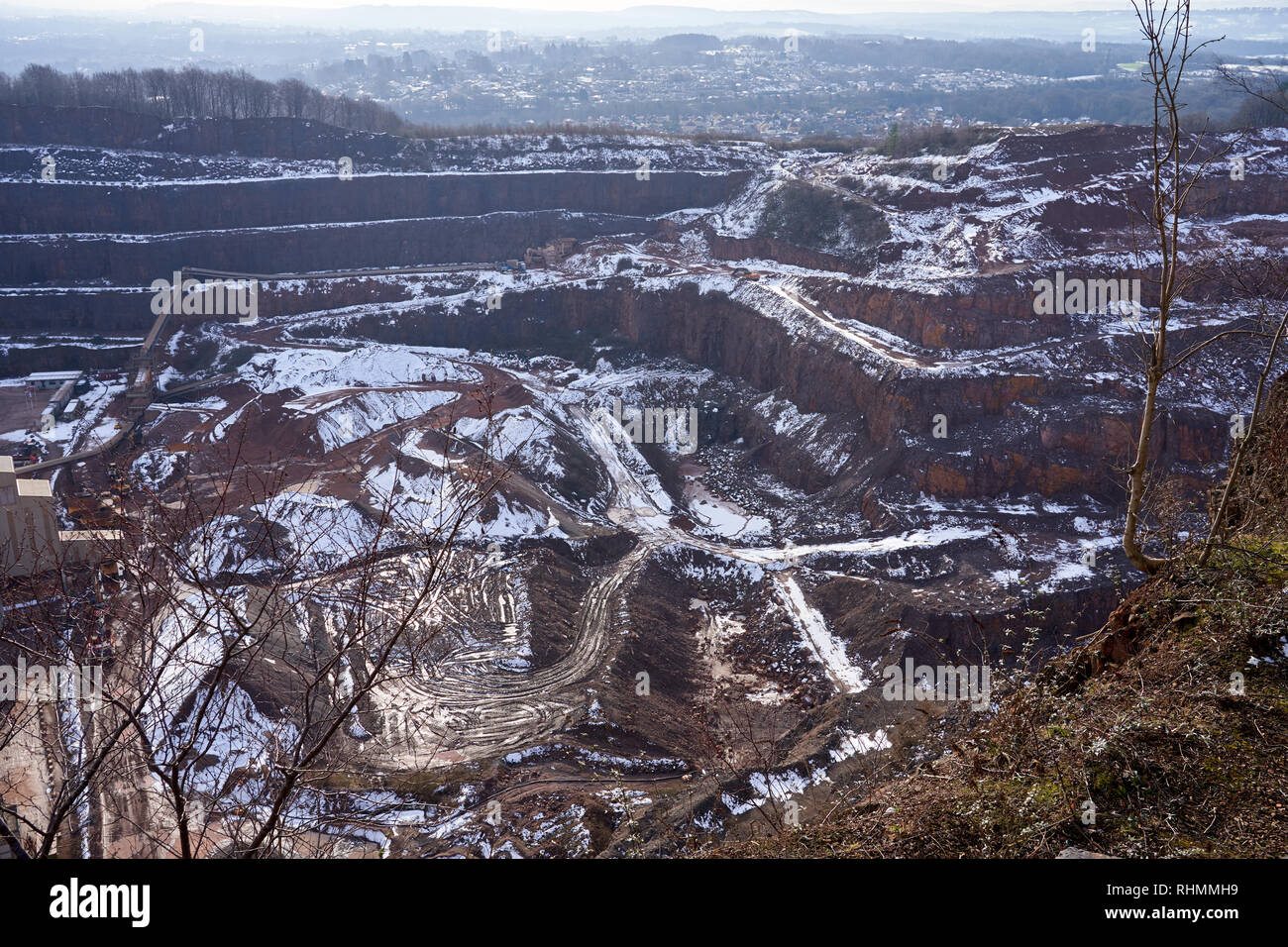 Taff's Well Quarry, Pentyrch, South Wales Stock Photo