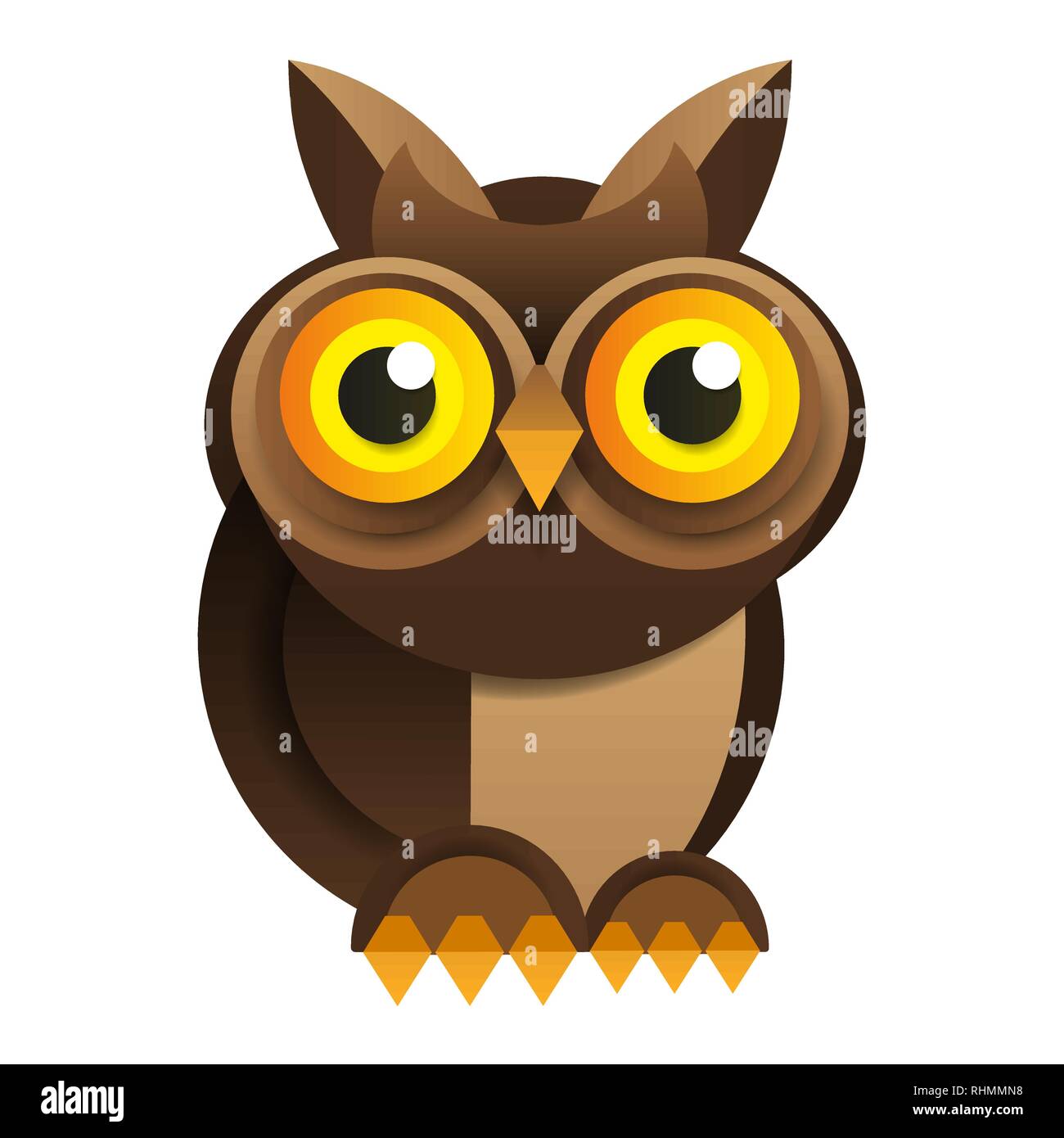 Owl On White Background Vector Illustration For Your Design Stock ...