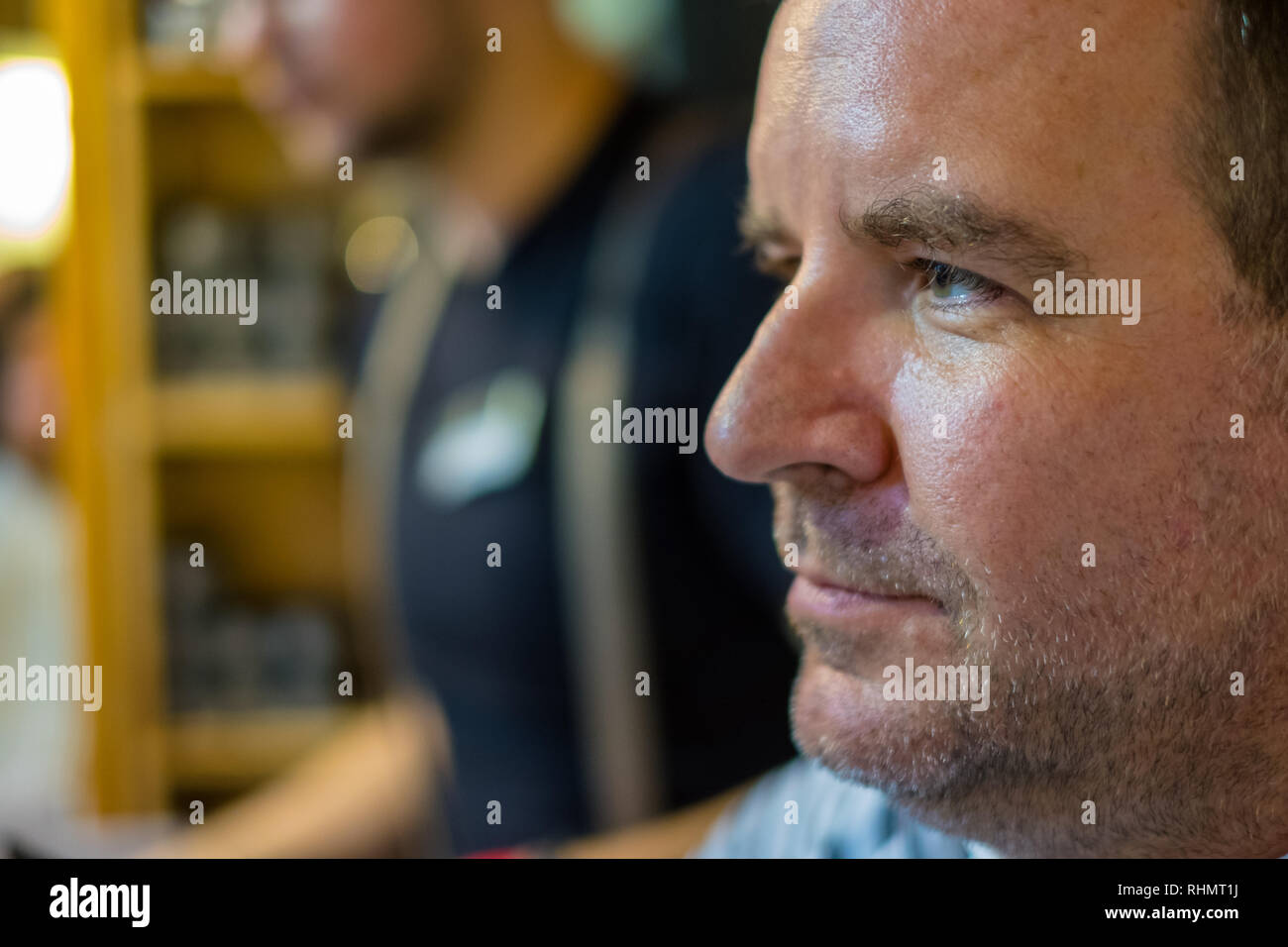 Guy Getting Haircut By Hairdresser Stock Photo 234641838 Alamy