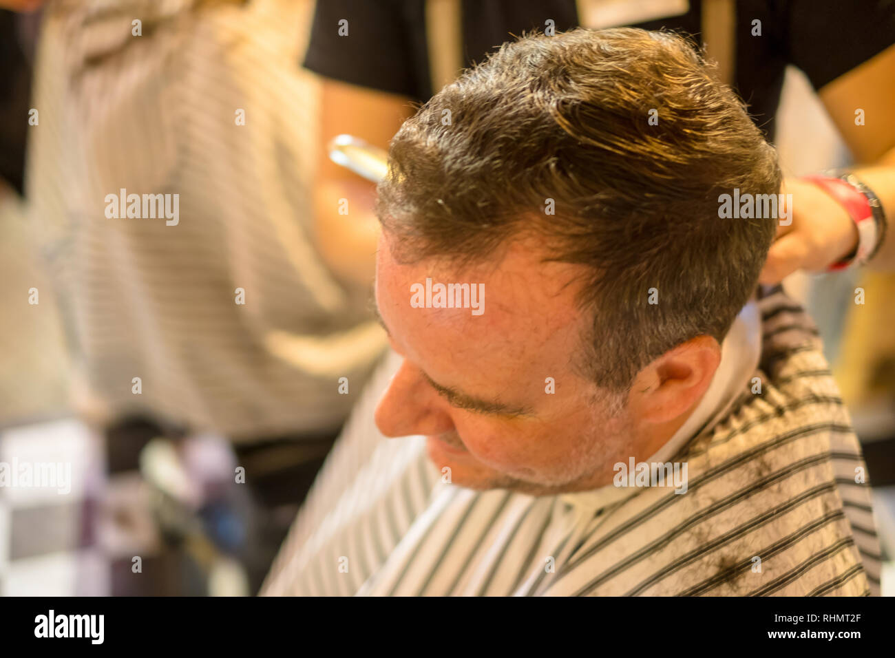 Guy Getting Haircut By Hairdresser Stock Photo 234641863
