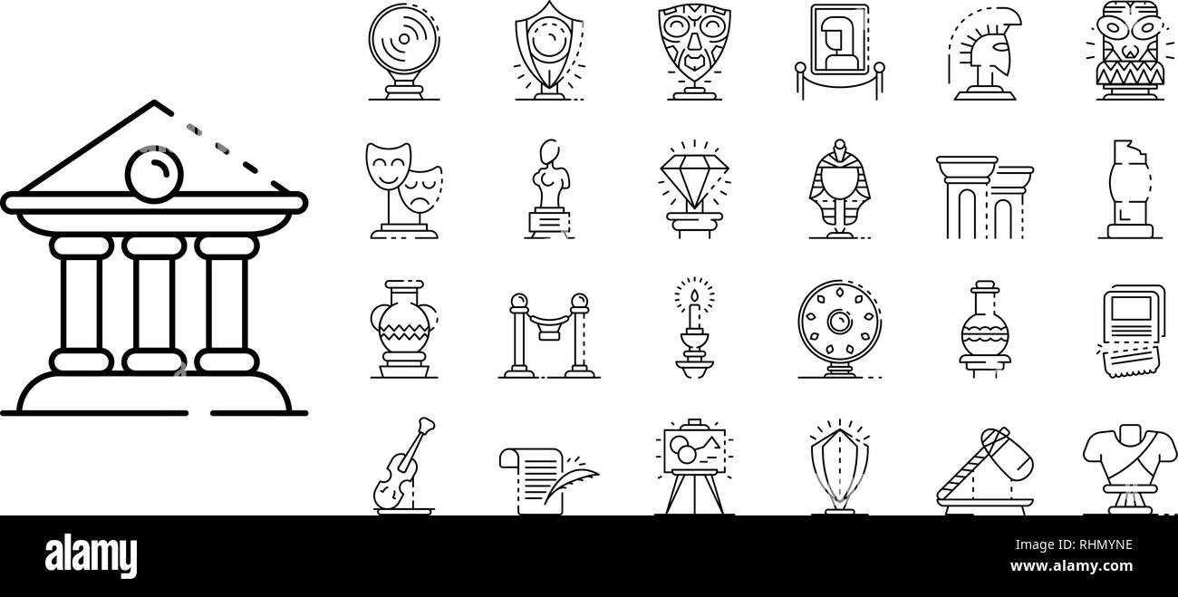 Museum icons set, outline style Stock Vector Image & Art - Alamy