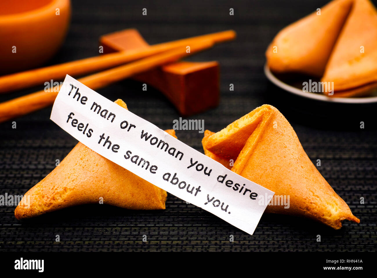 Fortune cookie man woman hi-res stock photography and images - Alamy