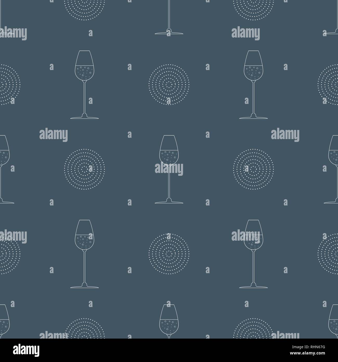 alcoholic drink print for bars and restaurants. seamless pattern with glass of champagne 10 eps Stock Vector
