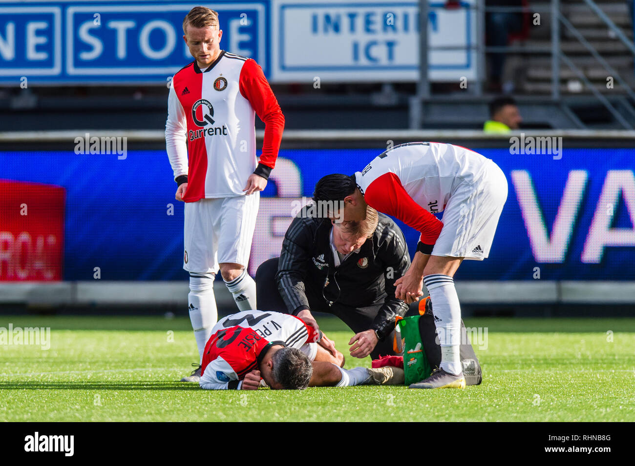 3 february 2019 Rotterdam, Netherlands Soccer Eredivisie Excelsior v Feyenoord  Blessure Feyenoord speler Robin van Persie Stock Photo