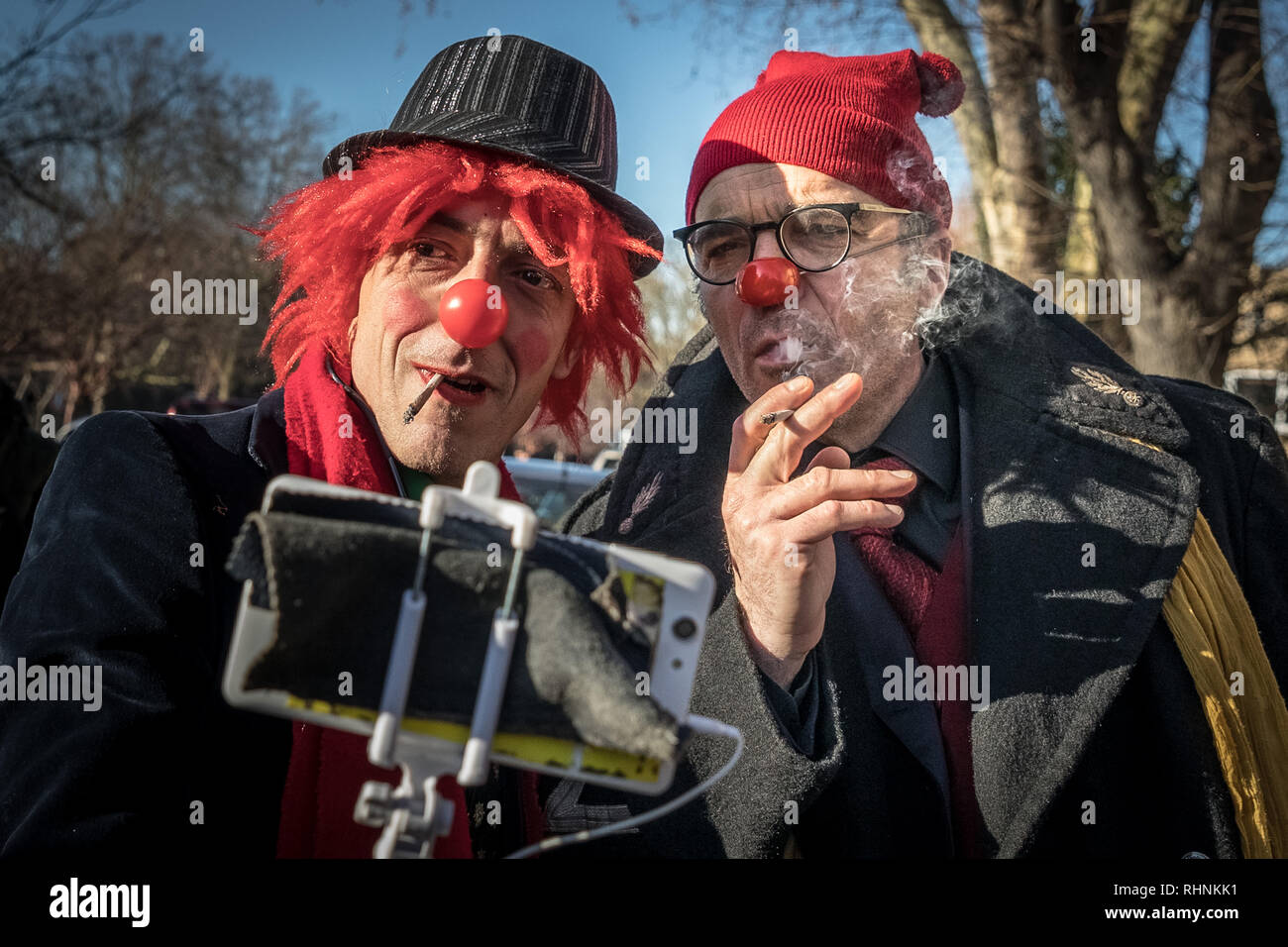 London, UK. 3rd February 2019. 73rd Annual Joseph Grimaldi Clown Church Service. Credit: Guy Corbishley/Alamy Live News Stock Photo