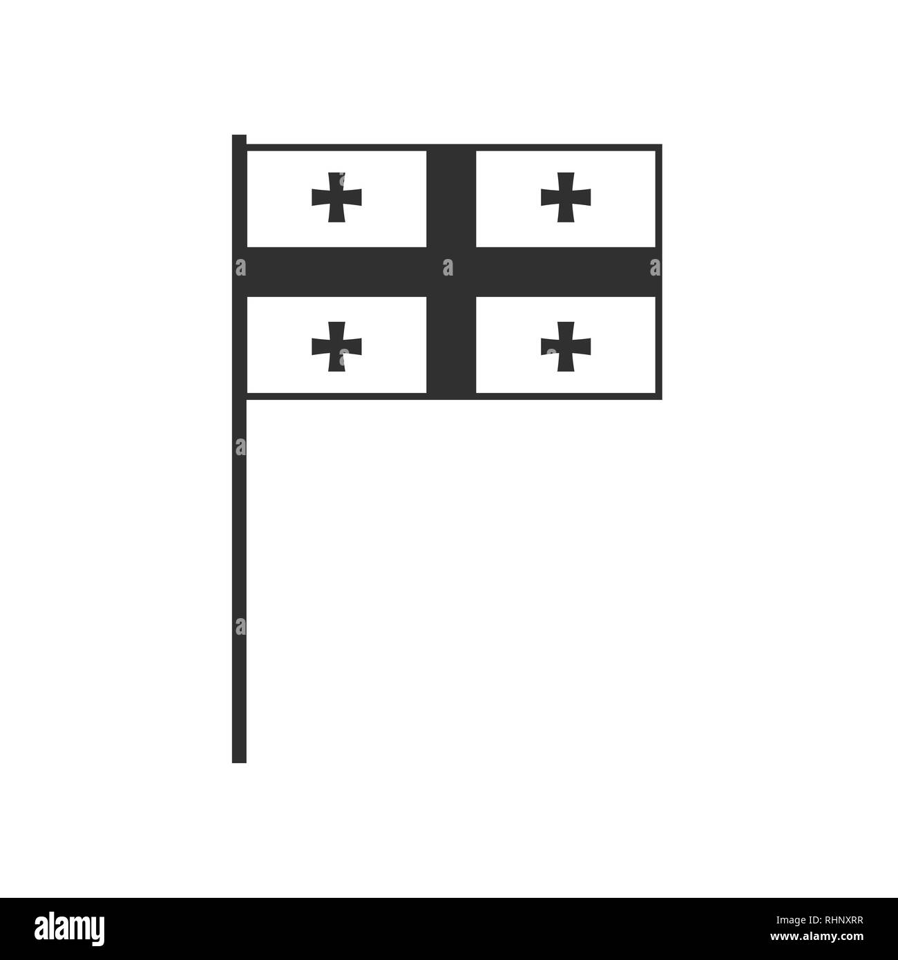 flag icon in black outline flat design. Independence day or