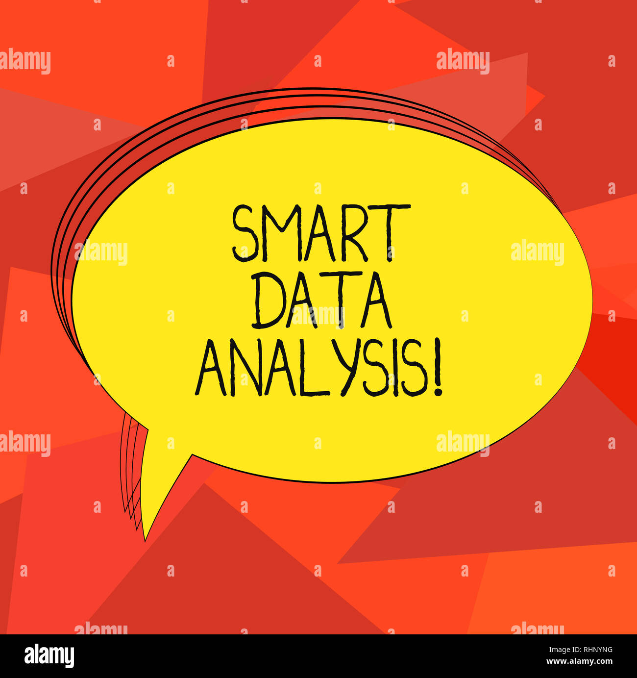 Word writing text Smart Data Analysis. Business concept for collecting and analyzing infos to make better decisions Blank Oval Outlined Solid Color Sp Stock Photo