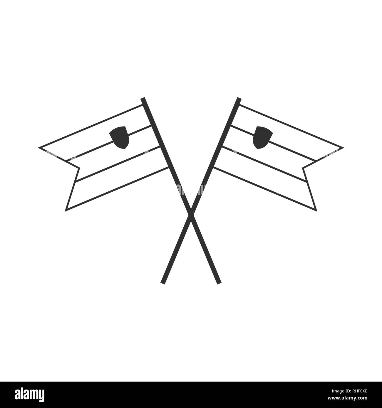 Slovenia flag icon in black outline flat design. Independence day or ...