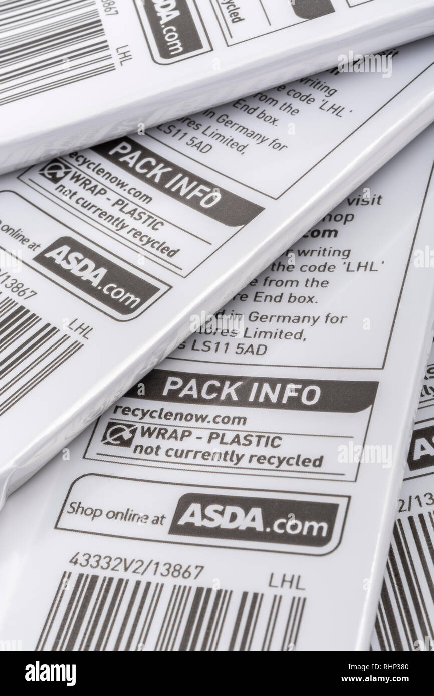 ASDA food labelling showing recycling status of food packaging