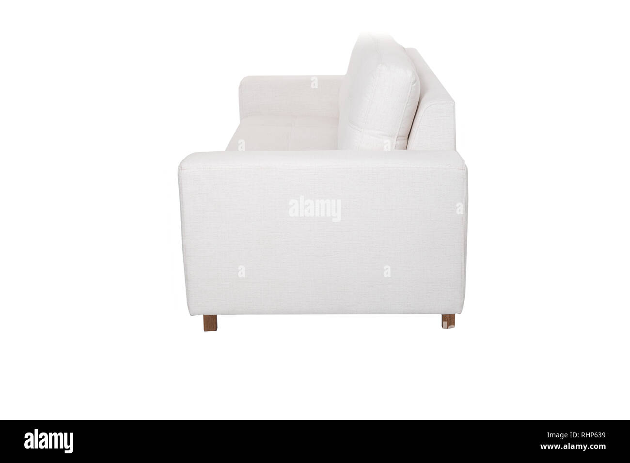 modern white fabric couch sofa isolated on white background Stock Photo