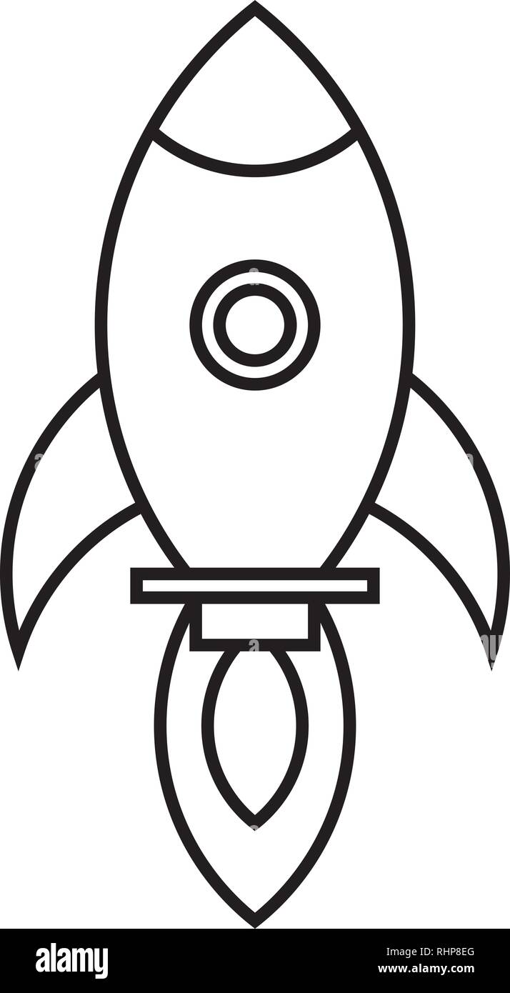 Rocket spaceship with fire, startup icon vector illustration Stock ...