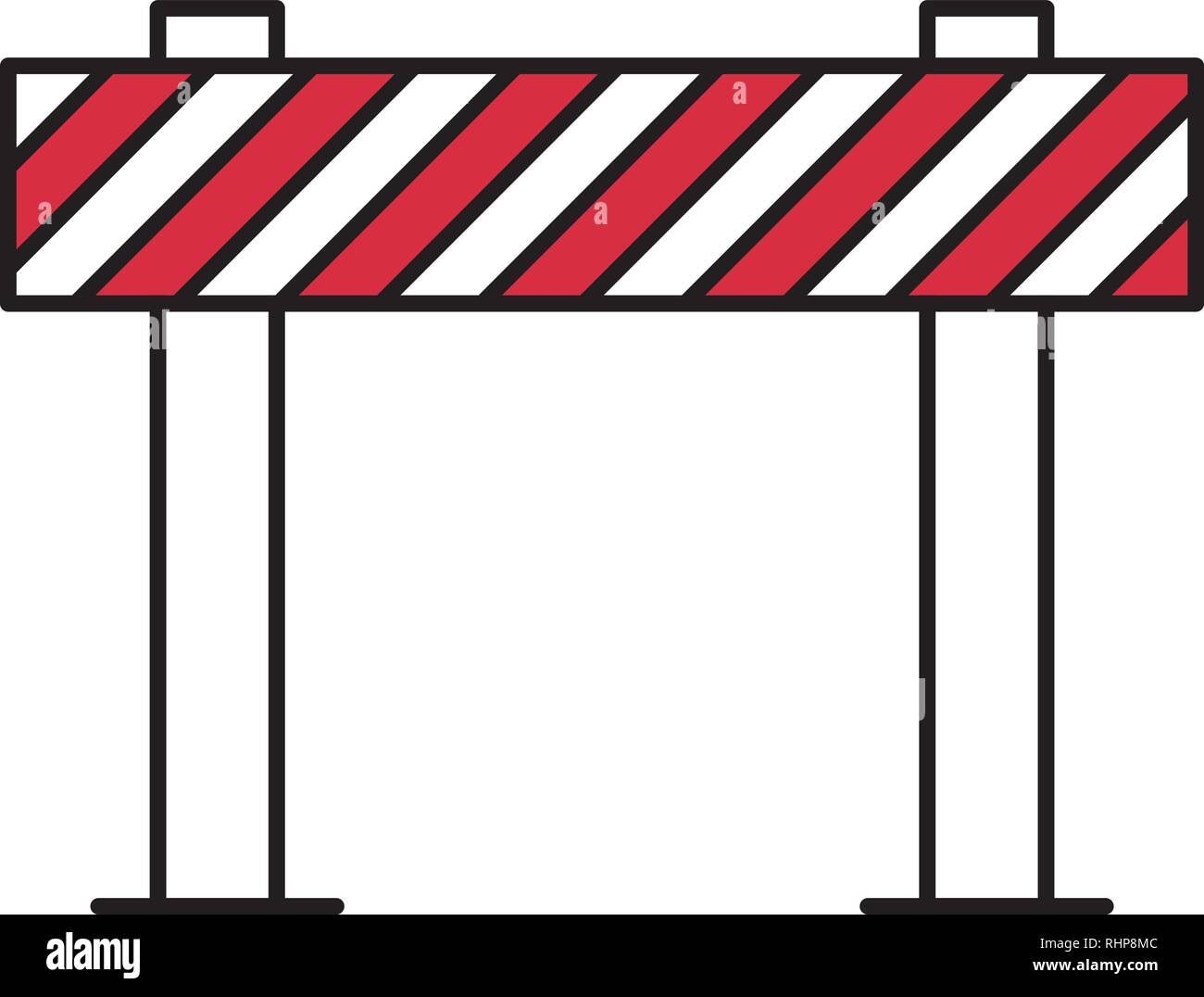 Road Block Sign, Traffic Barrier Vector Illustration Stock Vector