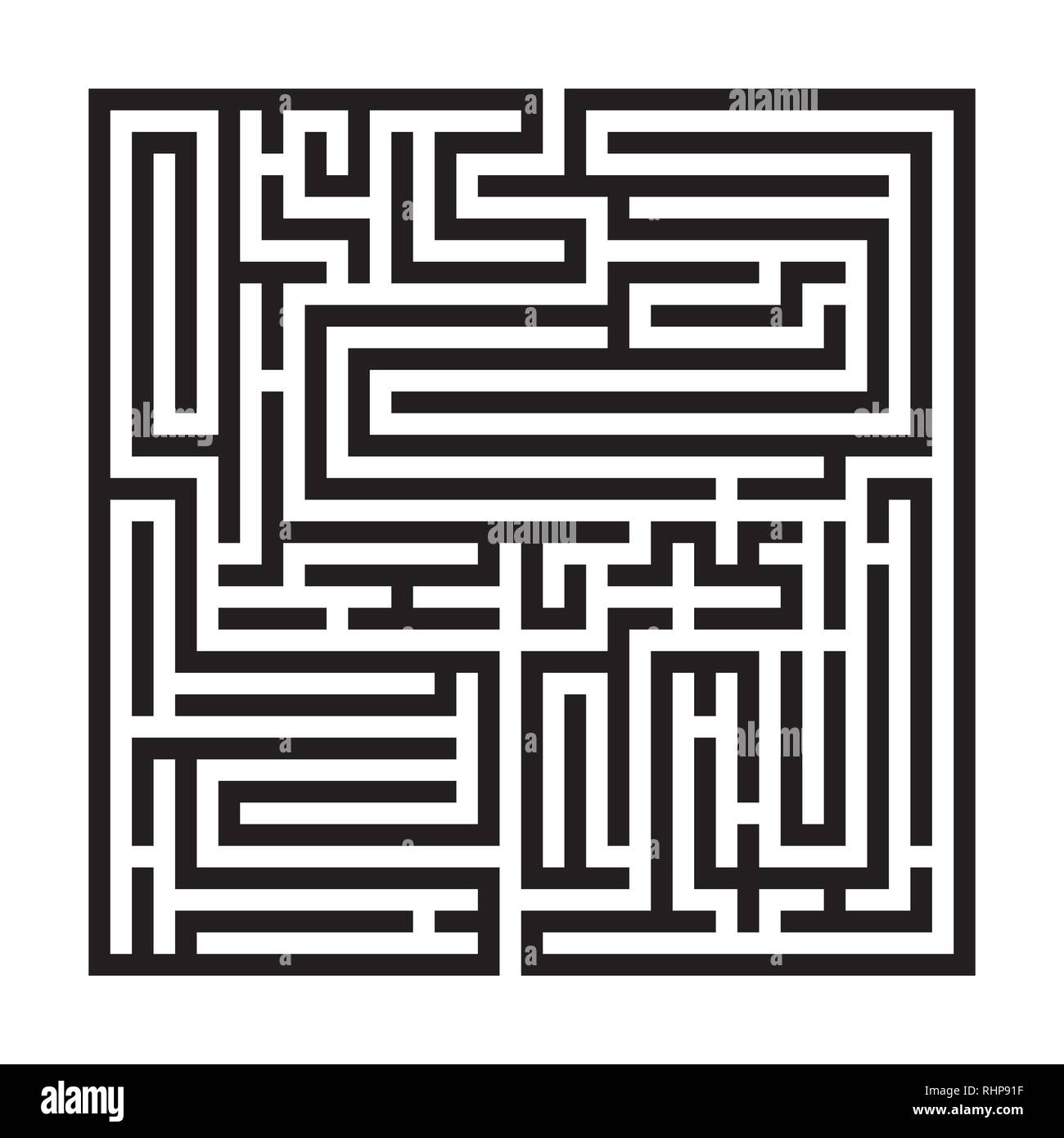 Square labyrinth, Maze for kids, Children riddle game, puzzle with an