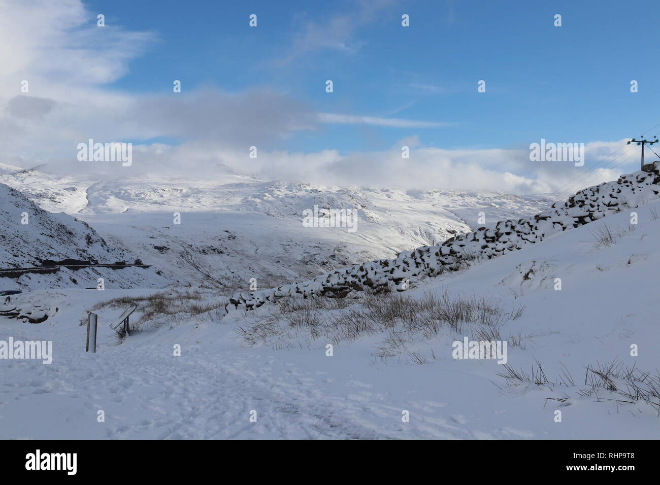 PenyPass Snowdon, Wales UK. Wednesday, January 30 2019, Weather UK