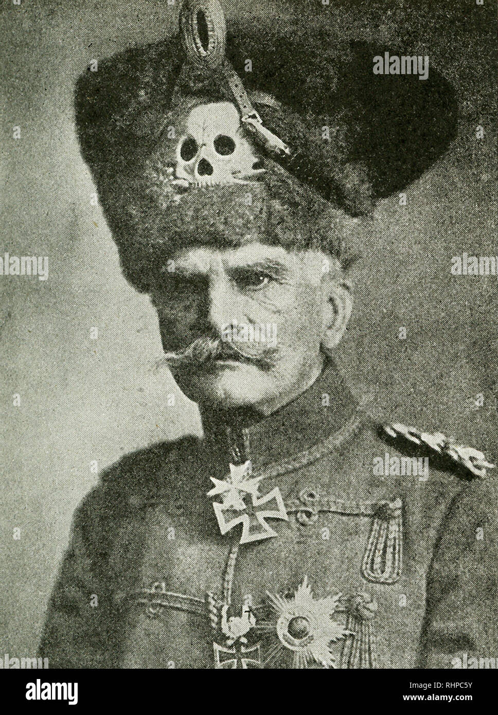 The caption reads: Field Marshal Von Mackensen who led the Austro-German Forces on the Italian Front. Von Mackensen was a German Field Marshal who became one of German's most successful commanders. Stock Photo