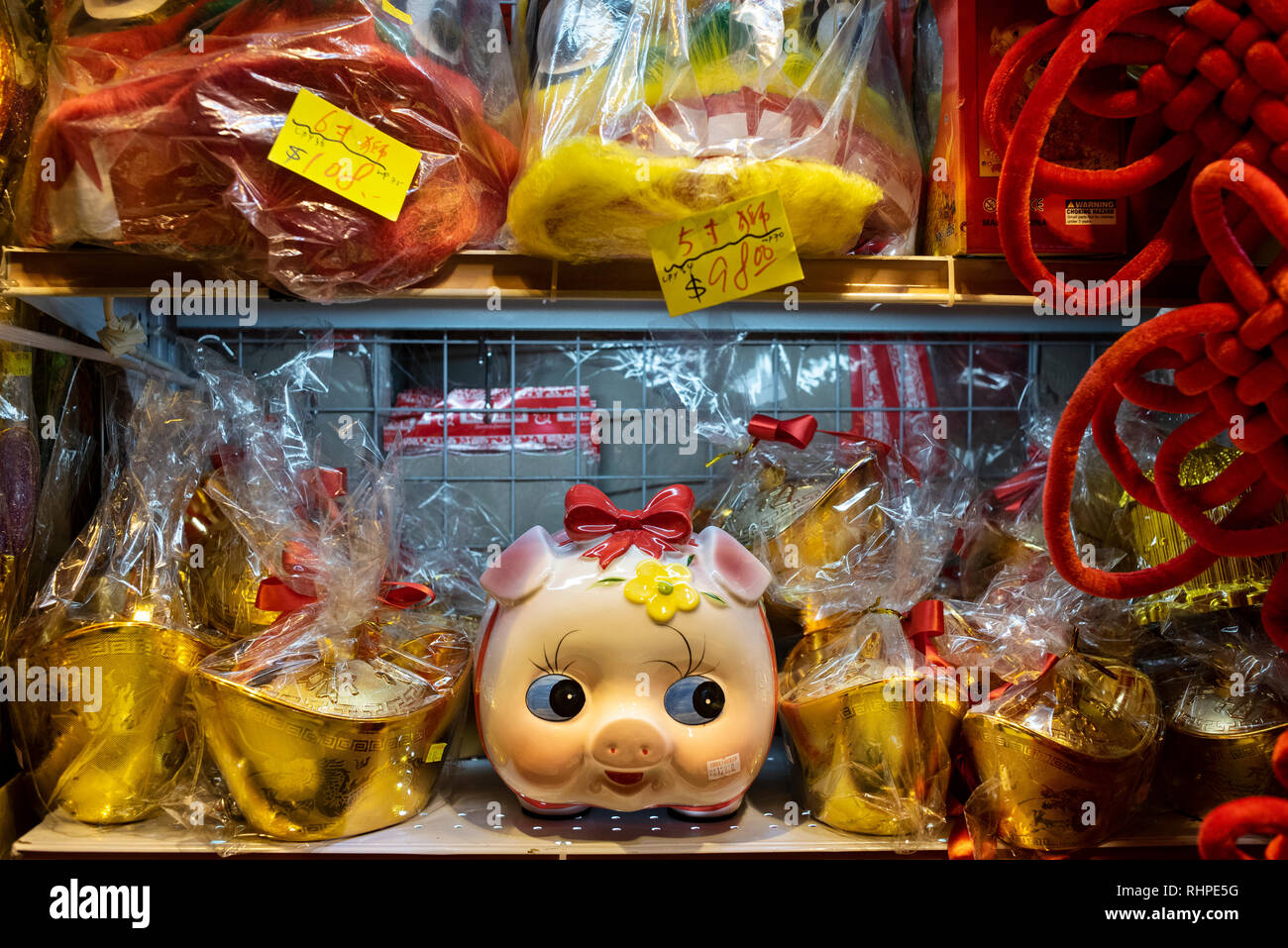 Decorative Ornaments Including A Large Ceramic Pig Money Box Seen