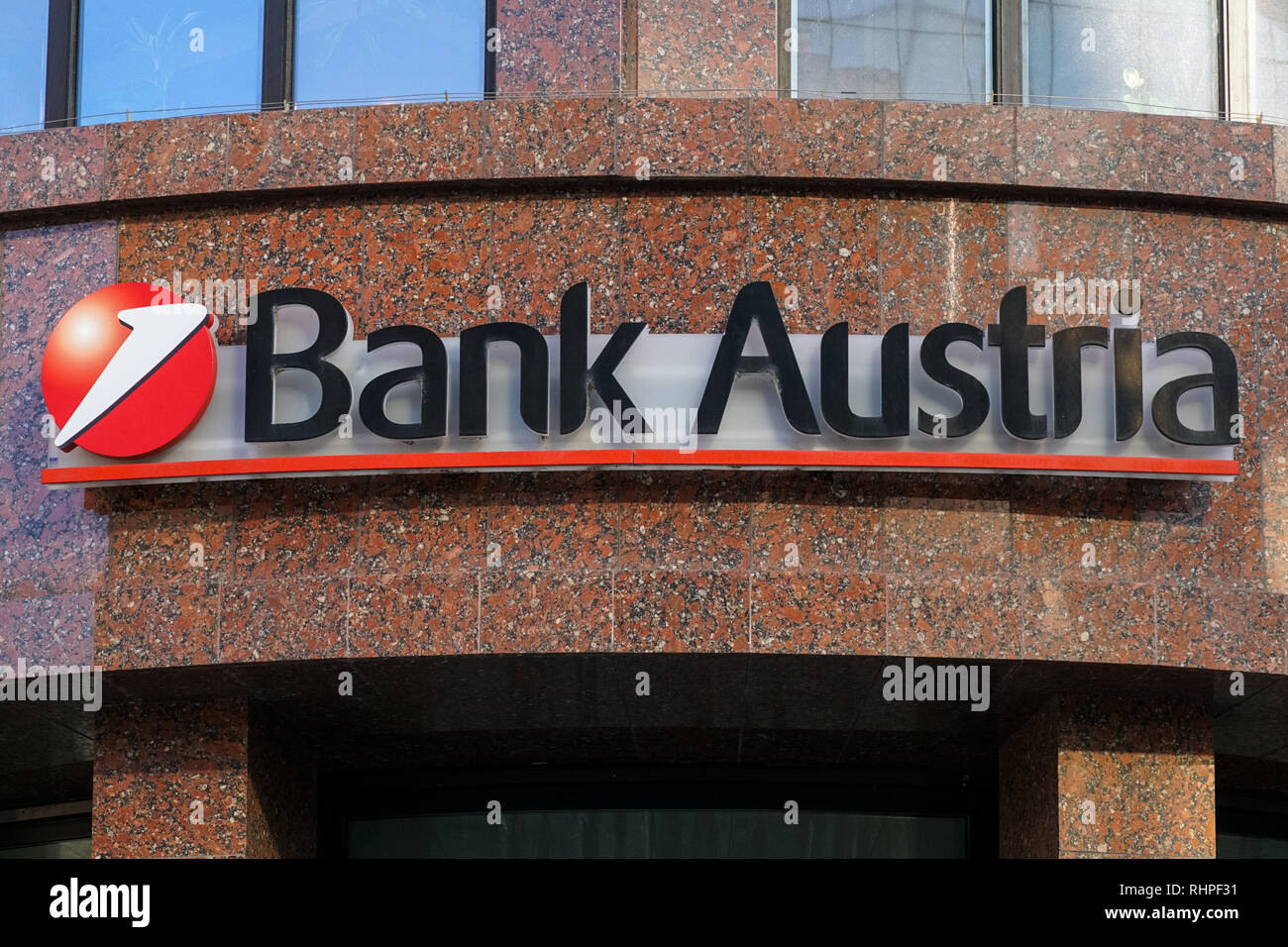 UniCredit Bank Austria branch in Vienna, Austria Stock Photo