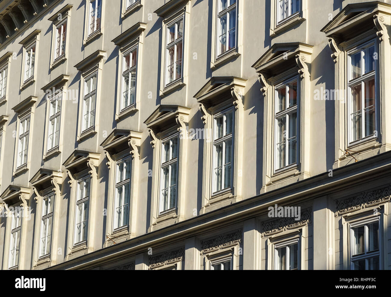 Architectural details on buildings in Vienna, Austria Stock Photo