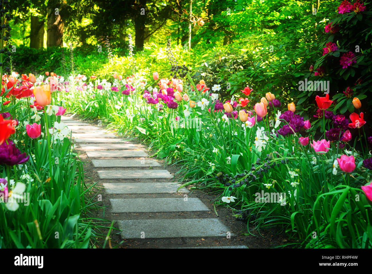 Formal spring garden Stock Photo