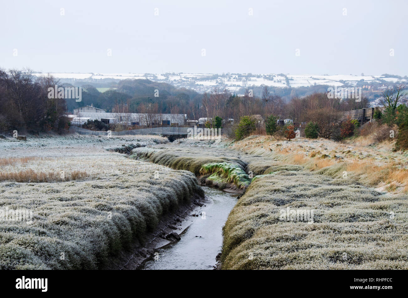 Greenfield, UK. 31, January, 2019. A sharp frost leaves a dusting of