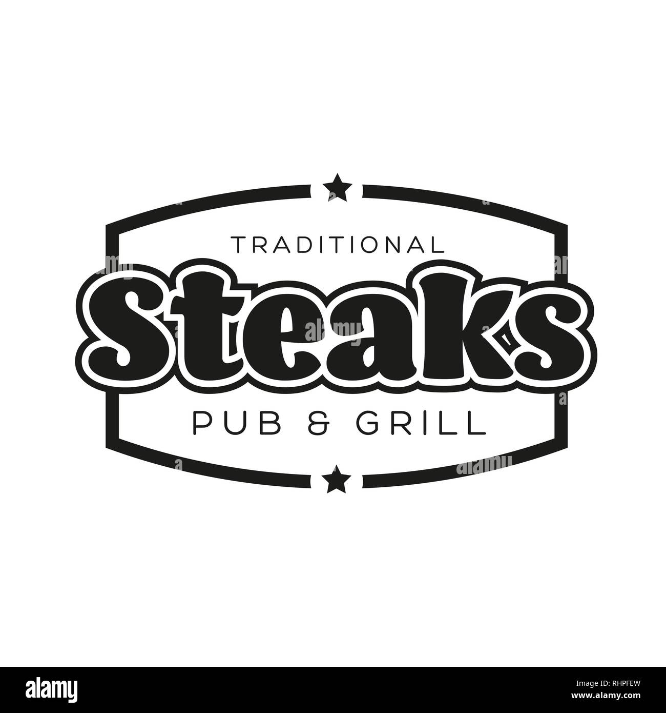 Steaks vintage stamp black logo Stock Vector
