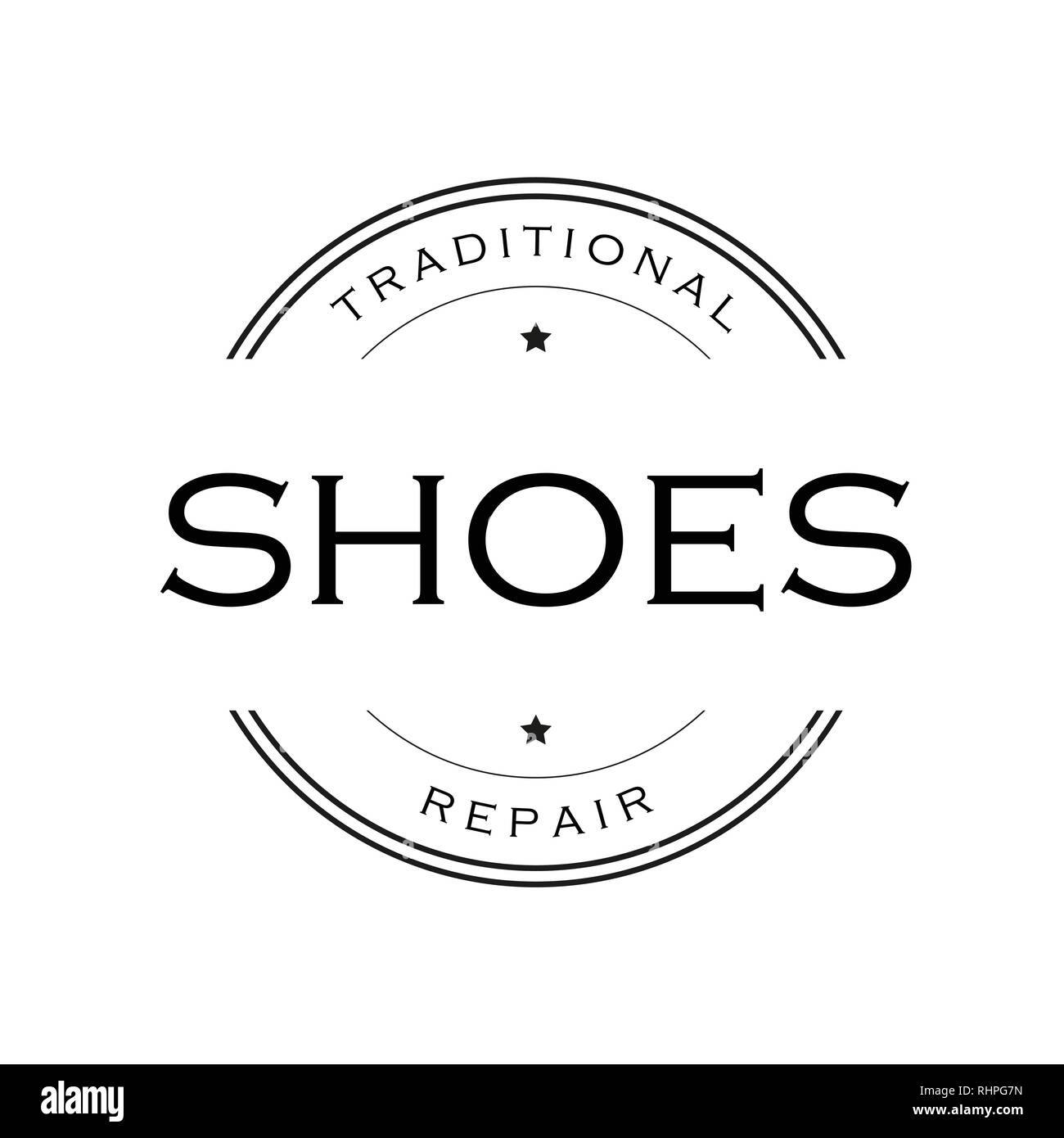 Shoes Repair vintage sign logo Stock Vector