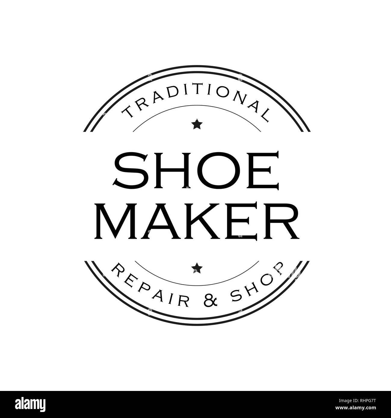 Shoe Maker vintage sign logo Stock Vector