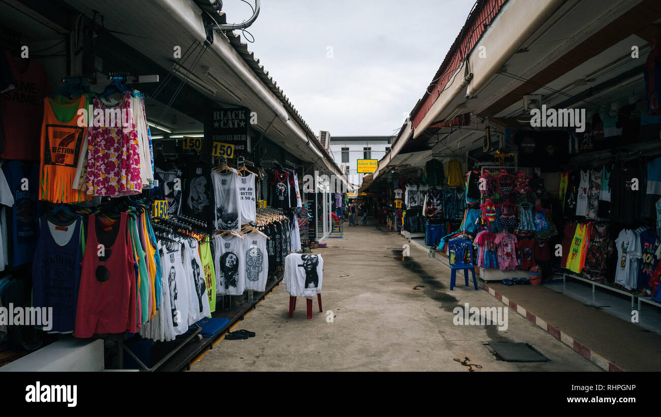 Local street market in Ko Samui Stock Photo