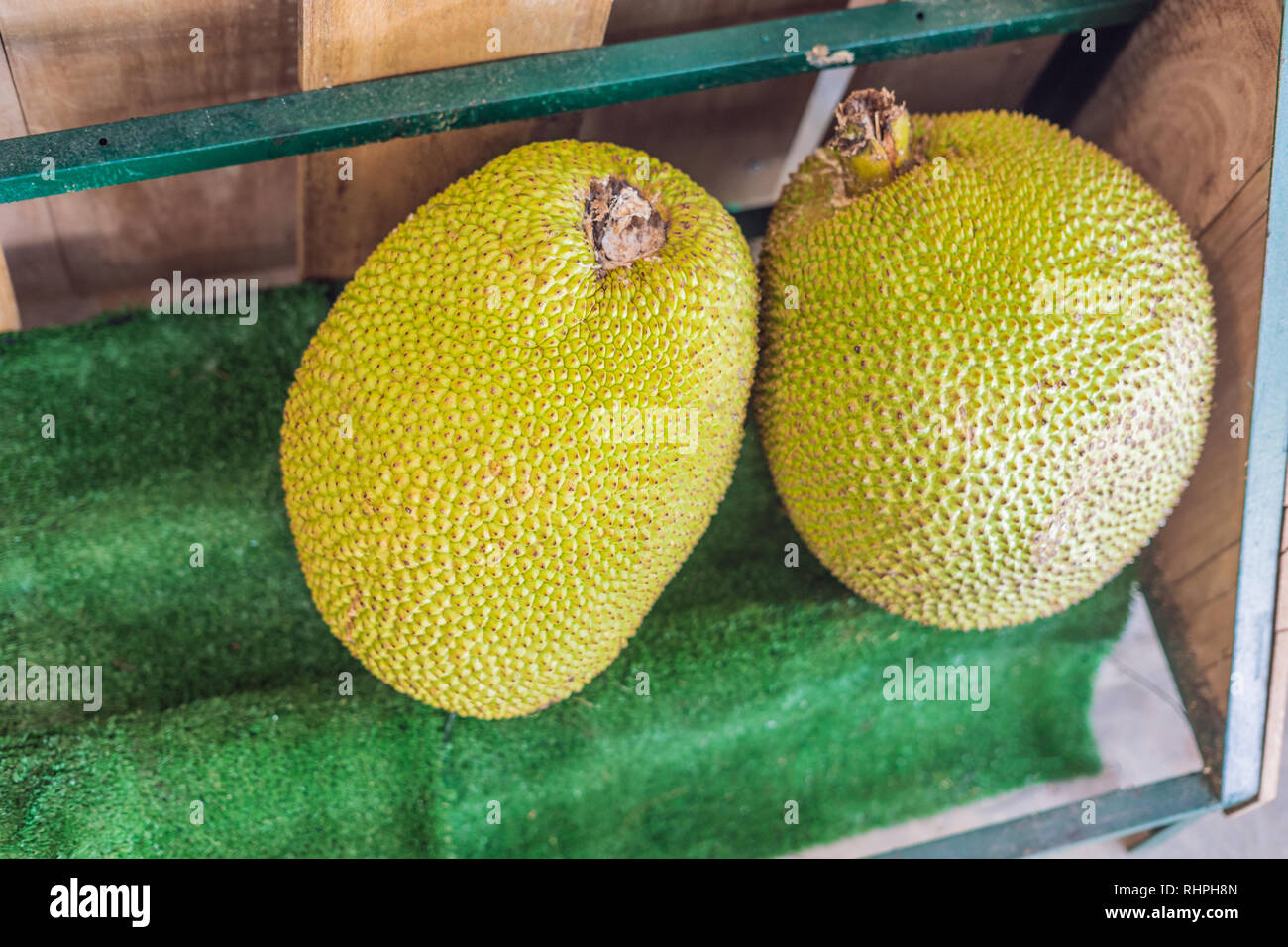 Pile fresh jackfruit for sale in the market. Fresh thai fruit for sale