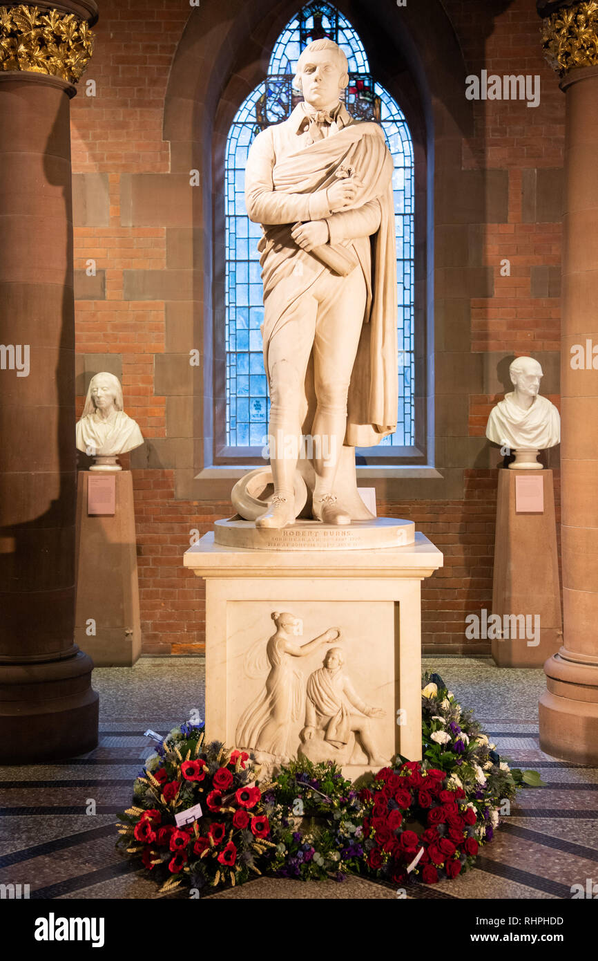 Annual Wreath Laying Ceremony at the Scottish National Portrait Gallery, Queen Street, Edinburgh to commemorate the anniversary of the birth of Robert Stock Photo