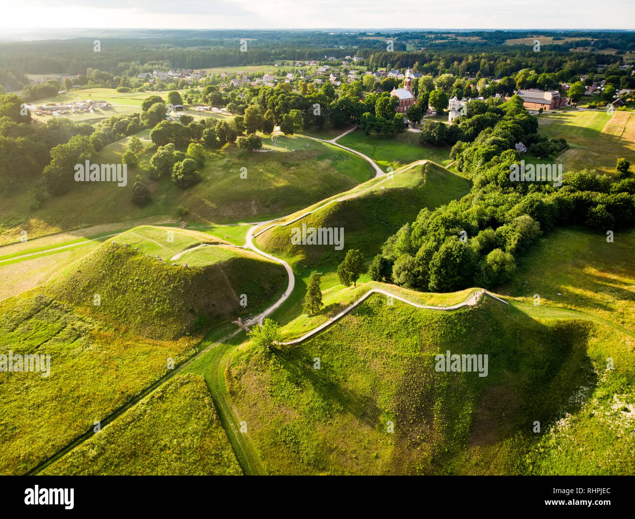 Aerial View Of Kernave Archaeological Site A Medieval Capital Of The