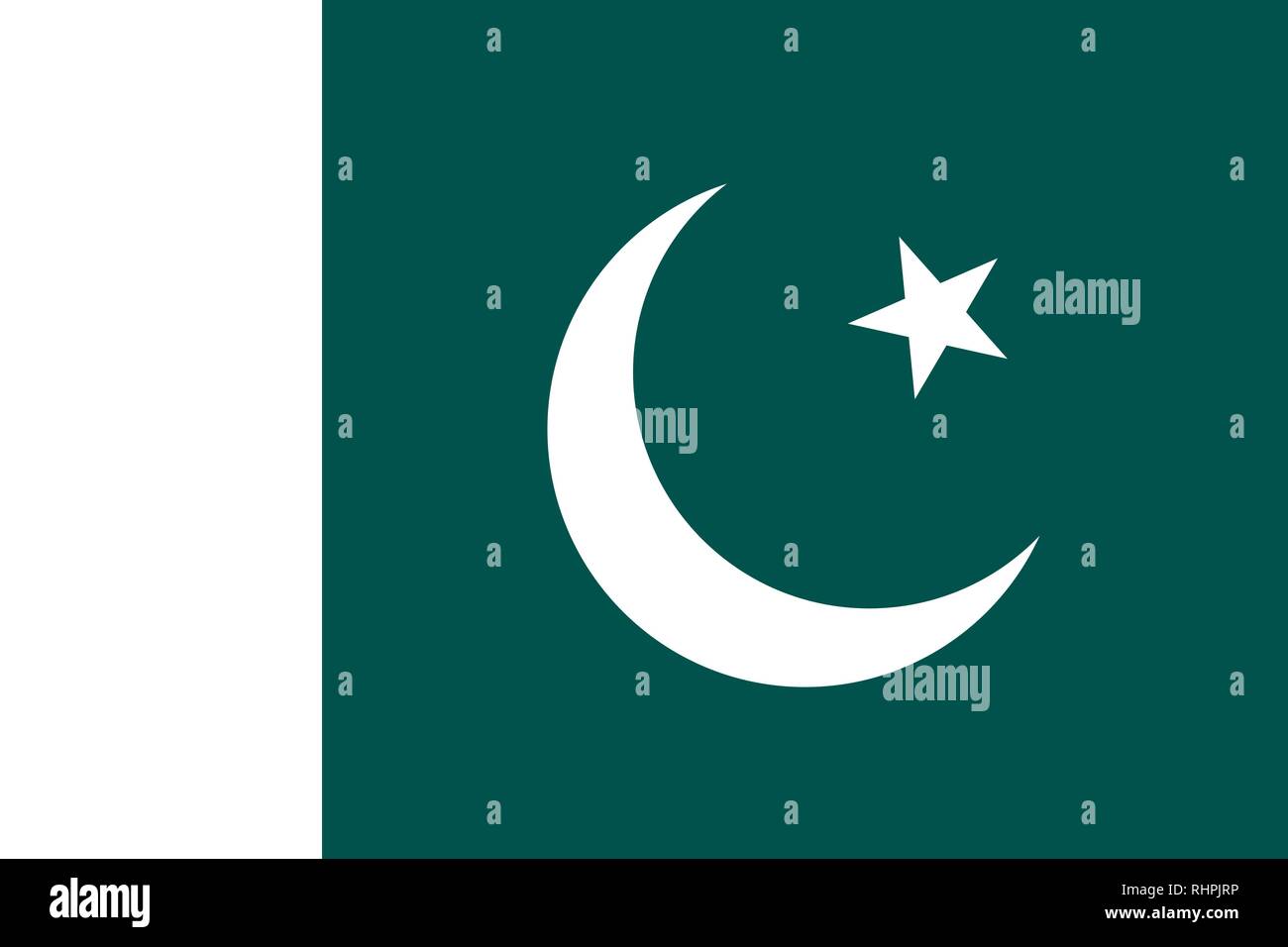 Vector Image of Pakistan Flag. Based on the official and exact Pakistani flag dimensions (3:2) & colors (330C and White) Stock Vector